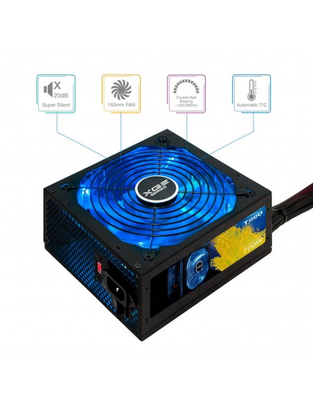 TooQ TQXGEII-700SAP unidad de fuente de alimentación 700 W 20+4 pin ATX ATX Negro TooQ TQXGEII-700SAP unidad de fuente de alimentación 700 W 20+4 pin ATX ATX Negro