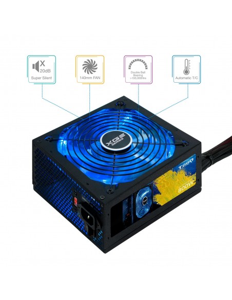 TooQ TQXGEII-800SAP unidad de fuente de alimentación 800 W 20+4 pin ATX ATX Negro TooQ TQXGEII-800SAP unidad de fuente de alimentación 800 W 20+4 pin ATX ATX Negro