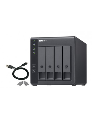 QNAP TR-004 caja para disco duro externo Carcasa de disco duro SSD Negro 2.5 3.5"