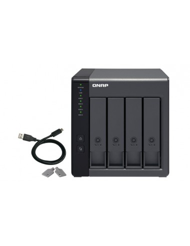 QNAP TR-004 caja para disco duro externo Carcasa de disco duro SSD Negro 2.5 3.5"