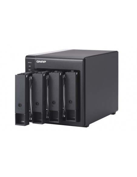 QNAP TR-004 caja para disco duro externo Carcasa de disco duro SSD Negro 2.5 3.5"