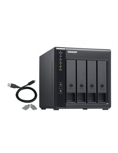 QNAP TR-004 caja para disco duro externo Carcasa de disco duro SSD Negro 2.5 3.5"