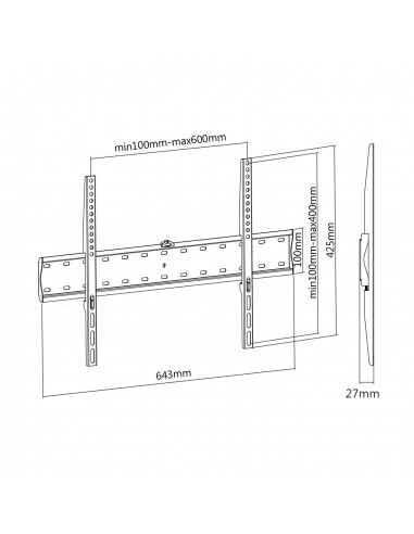 AISENS Soporte Eco Ultra Delgado Para Monitor ЕМ 40kg De 37-70, Negro
