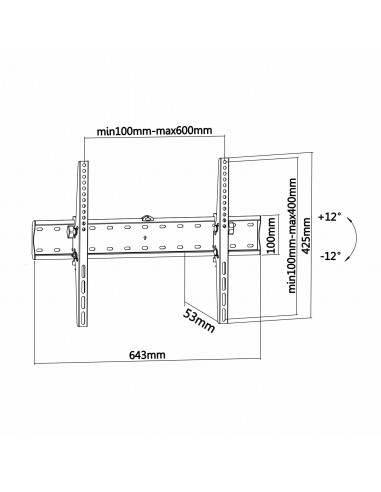 AISENS WT70T-017 soporte para TV 177,8 cm (70") Negro