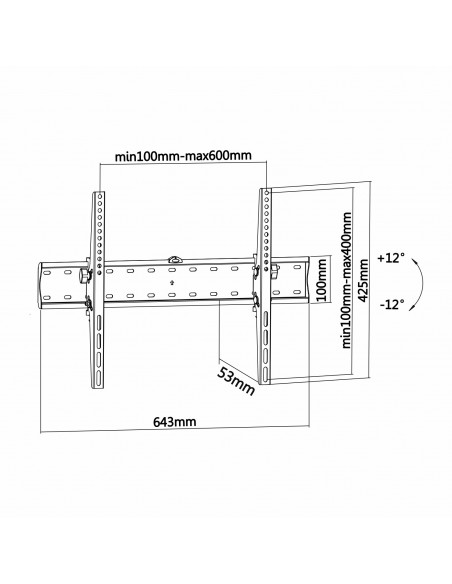 AISENS WT70T-017 soporte para TV 177,8 cm (70") Negro