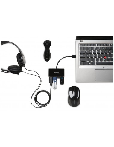 Kensington Hub USB 3.0 de cuatro puertos UH4000  negro