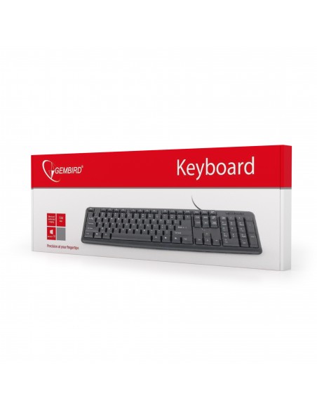 Gembird KB-U-103-PT teclado USB Portugués Negro