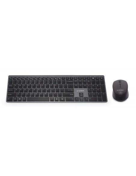 Gembird KBS-ECLIPSE-M500-PT teclado Ratón incluido RF inalámbrico QWERTY Portugués Gris