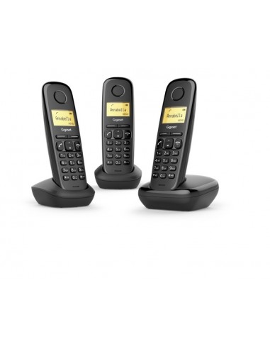 Gigaset A170 Trio Teléfono DECT analógico Identificador de llamadas Negro