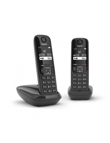 Gigaset AS690 Duo Teléfono DECT analógico Identificador de llamadas Negro