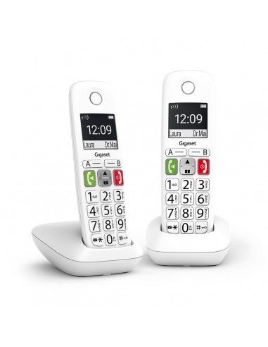 Gigaset E290 Duo Teléfono DECT analógico Identificador de llamadas Blanco