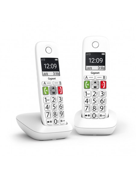 Gigaset E290 Duo Teléfono DECT analógico Identificador de llamadas Blanco