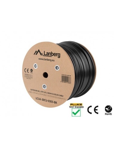 Lanberg LCU6-30CU-0305-BK cable de red Negro 305 m Cat6 U UTP (UTP)