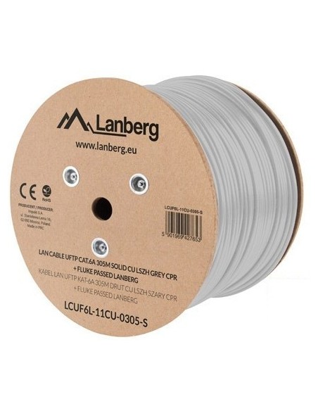 Lanberg LCUF6L-11CU-0305-S cable de red Gris 305 m Cat6a U FTP (STP)