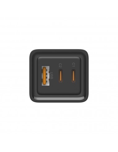 Leotec Cargador 65W GaN 2 USB-C PD + 1 USB-A Negro