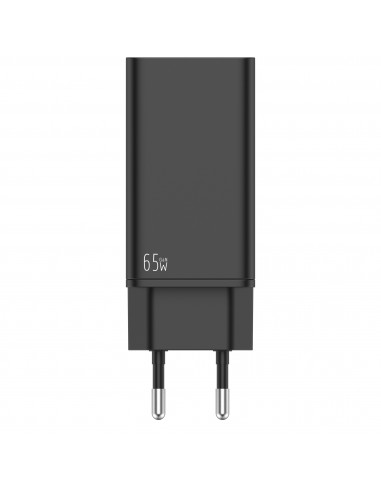 Leotec Cargador 65W GaN 2 USB-C PD + 1 USB-A Negro