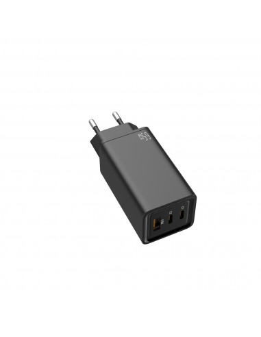 Leotec Cargador 65W GaN 2 USB-C PD + 1 USB-A Negro