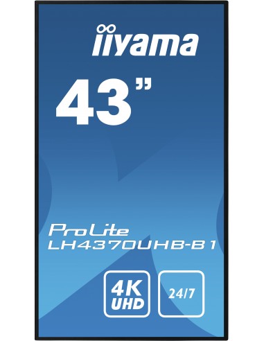 iiyama LH4370UHB-B1 pantalla de señalización Pantalla plana para señalización digital 108 cm (42.5") VA 700 cd   m² 4K Ultra HD