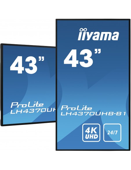 iiyama LH4370UHB-B1 pantalla de señalización Pantalla plana para señalización digital 108 cm (42.5") VA 700 cd   m² 4K Ultra HD