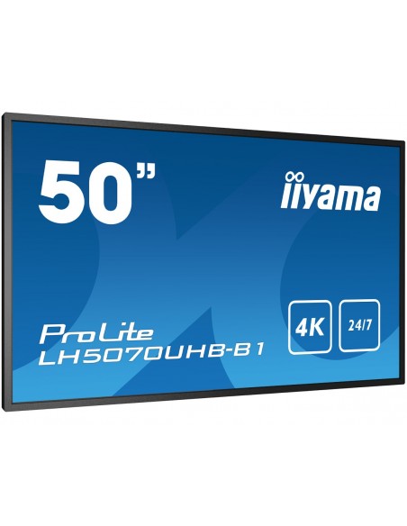 iiyama LH5070UHB-B1 pantalla de señalización Pantalla plana para señalización digital 125,7 cm (49.5") VA 700 cd   m² 4K Ultra