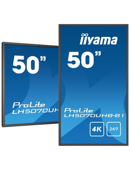iiyama LH5070UHB-B1 pantalla de señalización Pantalla plana para señalización digital 125,7 cm (49.5") VA 700 cd   m² 4K Ultra