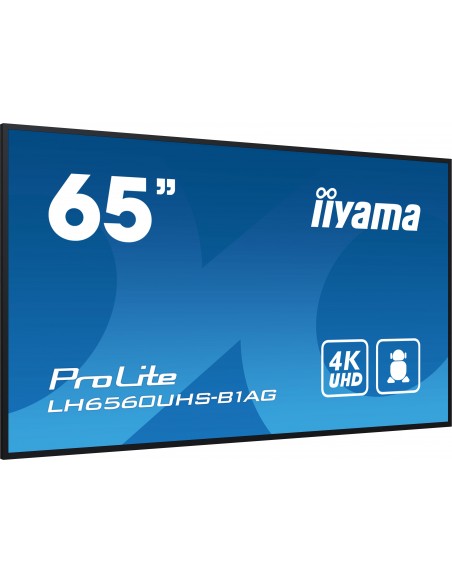iiyama PROLITE Pizarra de caballete digital 165,1 cm (65") LED Wifi 500 cd   m² 4K Ultra HD Negro Procesador incorporado