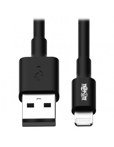 Tripp Lite M100-003-BK Cable de Sincronización y Carga USB A a Lightning, Certificado MFi - Negro, M M, USB 2.0, 0.91 m [3 pies]