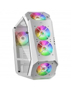 Mars Gaming MC51W Blanco Caja PC Gaming ATX Doble Cristal Templado 5x Ventilador RGB 12cm