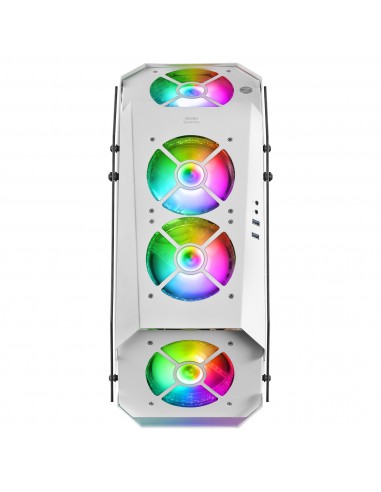 Mars Gaming MC51W Blanco Caja PC Gaming ATX Doble Cristal Templado 5x Ventilador RGB 12cm
