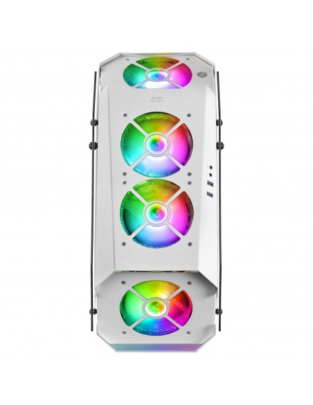 Mars Gaming MC51W Blanco Caja PC Gaming ATX Doble Cristal Templado 5x Ventilador RGB 12cm