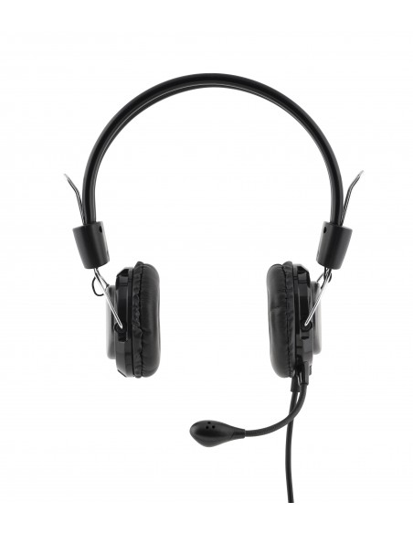 Bluestork MC-201 auricular y casco Auriculares Alámbrico Diadema Oficina Centro de llamadas Negro, Plata