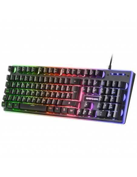 Mars Gaming MCPXBPT Combo Teclado H-Mech FRGB Ratón Ultraligero 10000DPI y Alfombrilla XXL Negro Idioma Portugués