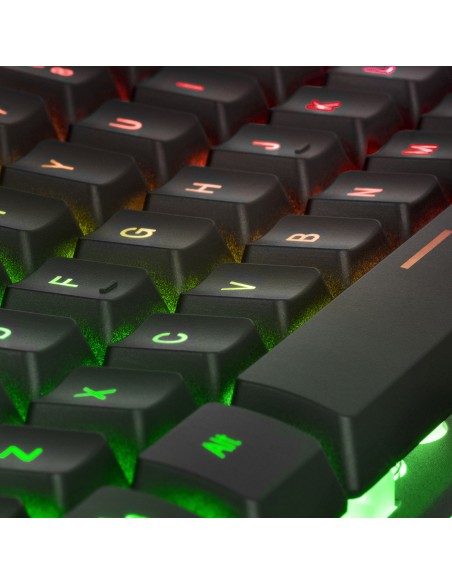 Mars Gaming MCPXBPT Combo Teclado H-Mech FRGB Ratón Ultraligero 10000DPI y Alfombrilla XXL Negro Idioma Portugués