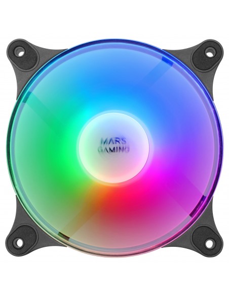 Mars Gaming MF-DUO Kit 2 Ventiladores FRGB Rainbow 360° Ultra-silencioso Doble Conexión 3PIN + 4PIN Negro