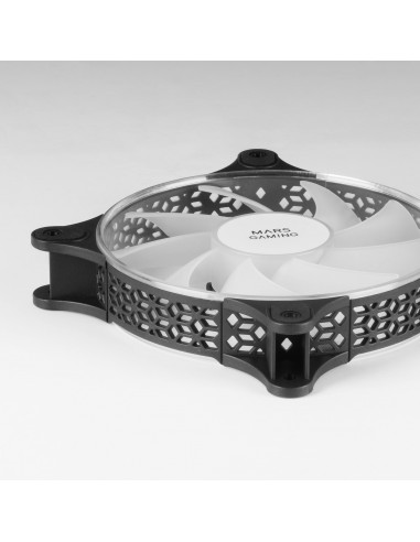 Mars Gaming MF-DUO Kit 2 Ventiladores FRGB Rainbow 360° Ultra-silencioso Doble Conexión 3PIN + 4PIN Negro