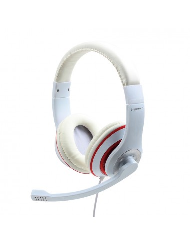 Gembird MHS-03-WTRD auricular y casco Auriculares Alámbrico Diadema Llamadas Música Rojo, Blanco
