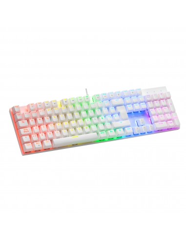Mars Gaming MK422 Blanco Teclado Mecánico Gaming RGB Antighosting Switch Mecánico Rojo Idioma Español