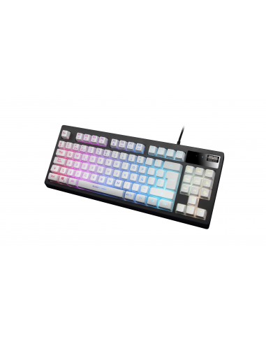Mars Gaming MKAXWES Teclado Compacto TKL H-Mech Iluminación RGB 9 Efectos Reposamuñecas Gel Blanco Idioma Español