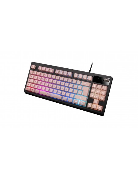 Mars Gaming MKAXPES Teclado Compacto TKL H-Mech Iluminación RGB 9 Efectos Reposamuñecas Gel Rosa Idioma Español