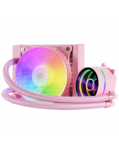 Mars Gaming ML-ONE120 Rosa Refrigeración Líquida CPU TDP 200W Espejo Infinito Ventilador FRGB Silencioso Multisocket Universal
