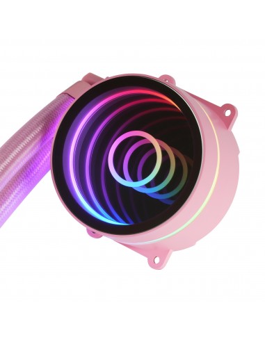 Mars Gaming ML-ONE120 Rosa Refrigeración Líquida CPU TDP 200W Espejo Infinito Ventilador FRGB Silencioso Multisocket Universal