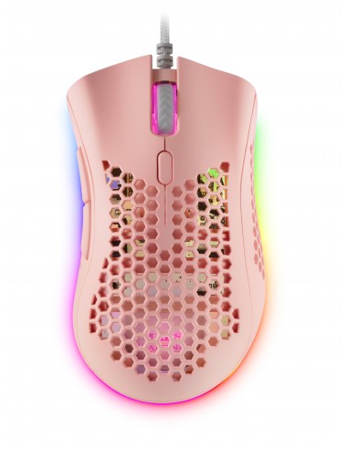 Mars Gaming MMEXP, Ratón Gaming RGB Ultraligero Rosa