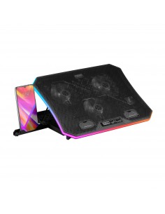 Mars Gaming MNBC6, Base Refrigeradora + Stand XL 19'' ARGB, 3 Ventiladores, Soporte Móvil