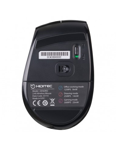 Hiditec Dendro ratón mano derecha RF inalámbrico Óptico 2000 DPI