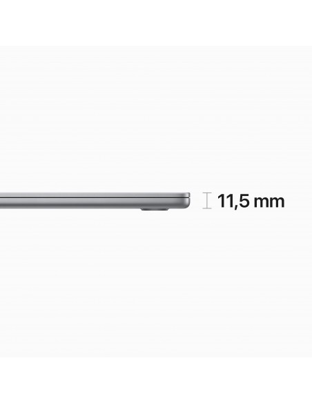 Apple MacBook Air Portátil 38,9 cm (15.3") Apple M M2 8 GB 512 GB SSD Wi-Fi 6 (802.11ax) macOS Ventura Gris