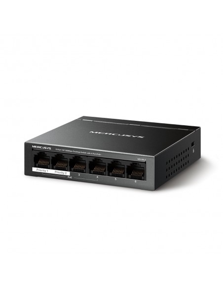 Mercusys MS106LP switch Gestionado Fast Ethernet (10 100) Energía sobre Ethernet (PoE) Negro