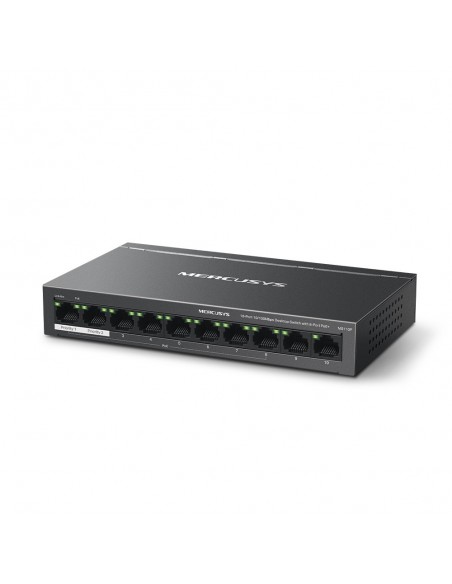 Mercusys MS110P switch Gestionado Fast Ethernet (10 100) Energía sobre Ethernet (PoE) Negro