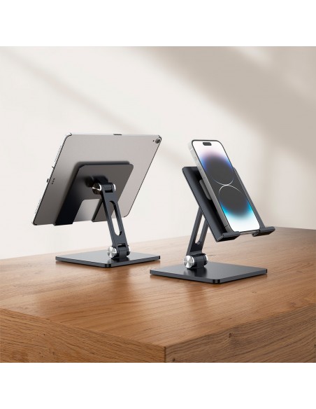AISENS Soporte de Sobremesa Tamaño XXL Ajustable (2 Pivotes) para Movil   Tablet, Gris