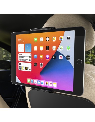 AISENS Soporte Coche Ajustable (1 Pivote) Para Reposacabezas Para Telefono   Tablet, Negro