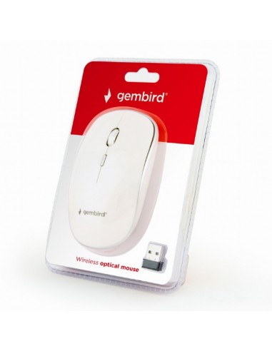 Gembird MUSW-4B-01-W ratón Ambidextro RF inalámbrico Óptico 1600 DPI